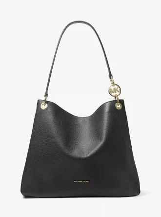 Bolso de hombro grande de piel granulada Christina