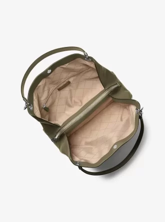 Bolso de hombro grande de piel granulada Christina