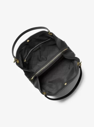 Bolso de hombro grande de piel granulada Christina