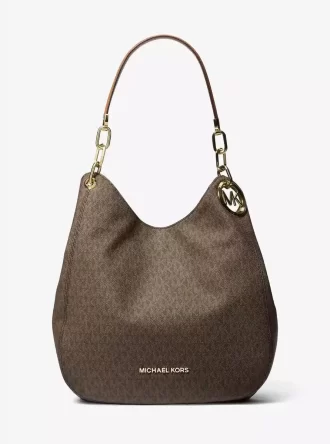 Bolso de hombro grande Lillie con logotipo de la firma