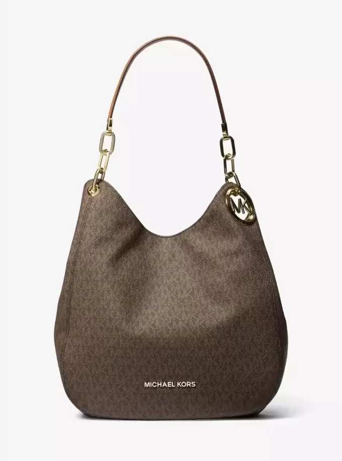 Bolso de hombro grande Lillie con logotipo de la firma