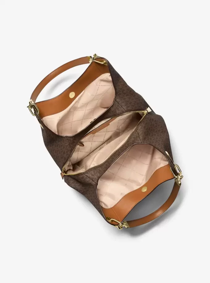 Bolso de hombro grande Lillie con logotipo de la firma