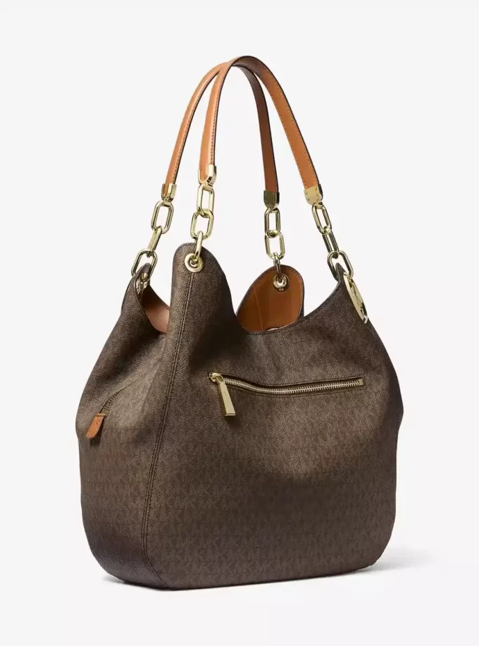 Bolso de hombro grande Lillie con logotipo de la firma