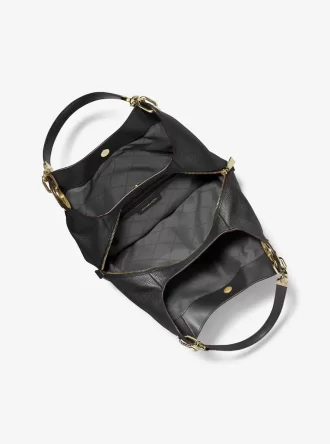 Bolso de hombro grande Lillie de piel granulada