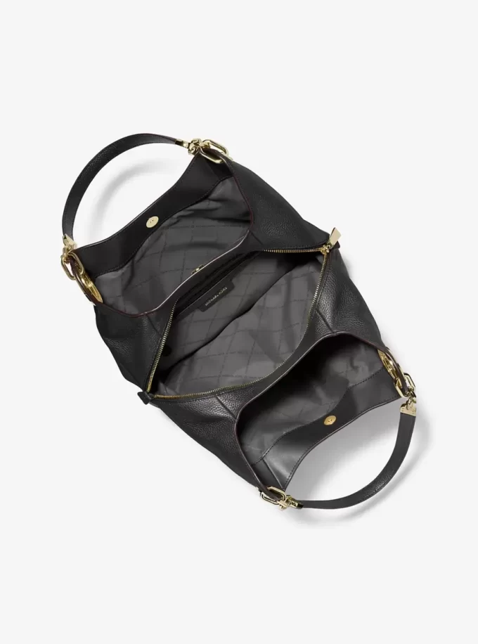 Bolso de hombro grande Lillie de piel granulada