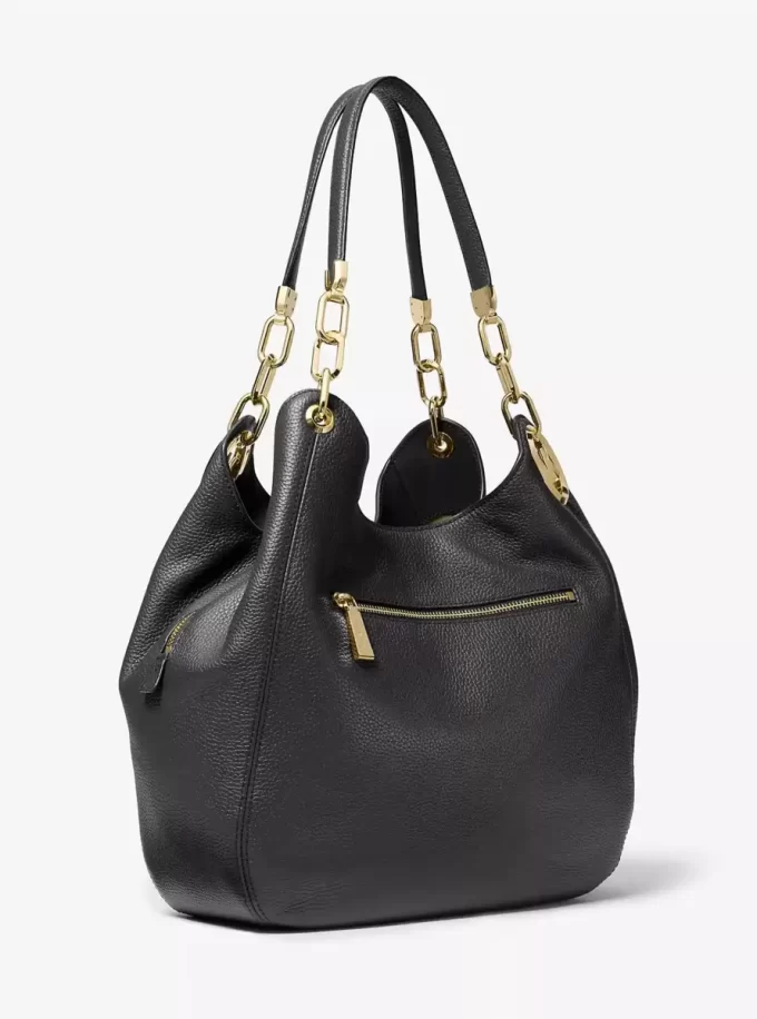 Bolso de hombro grande Lillie de piel granulada