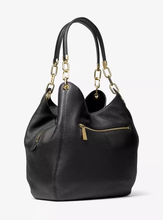 Bolso de hombro grande Lillie de piel granulada
