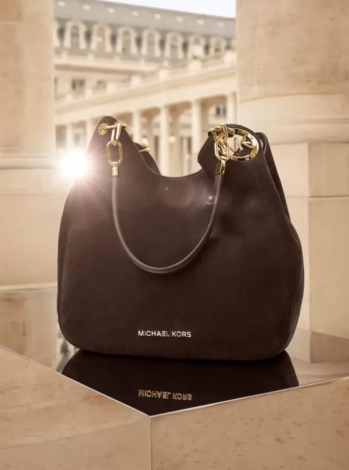 Bolso de hombro grande Lillie de piel granulada
