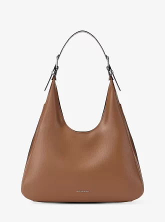 Bolso de hombro grande tipo hobo de piel granulada de Nolita