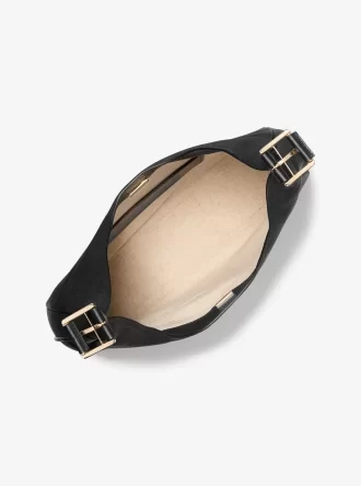 Bolso de hombro grande tipo hobo de piel granulada de Nolita