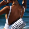 Bolso de hombro grande Tribeca de piel acolchada metalizada Bolso de hombro grande Tribeca de piel acolchada metalizada