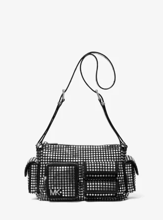 Bolso de hombro mediano Dakota de ante con tachuelas