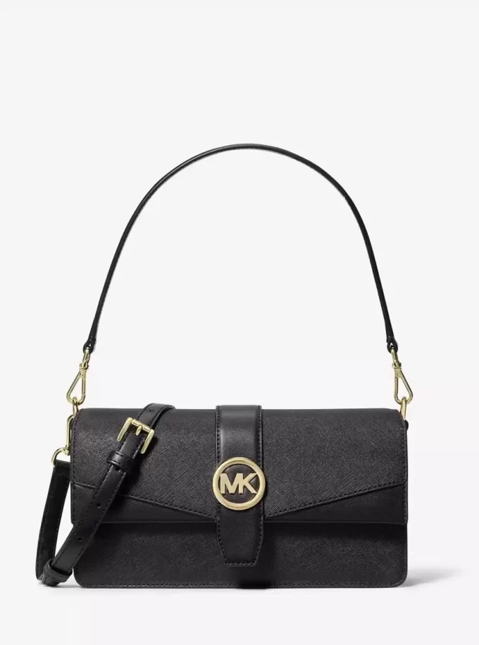 Bolso de hombro mediano Greenwich de piel saffiano Bolso de hombro mediano Greenwich de piel saffiano