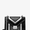 Bolso de hombro mediano metálico con logo de la firma Whitney Bolso de hombro mediano metálico con logo de la firma Whitney