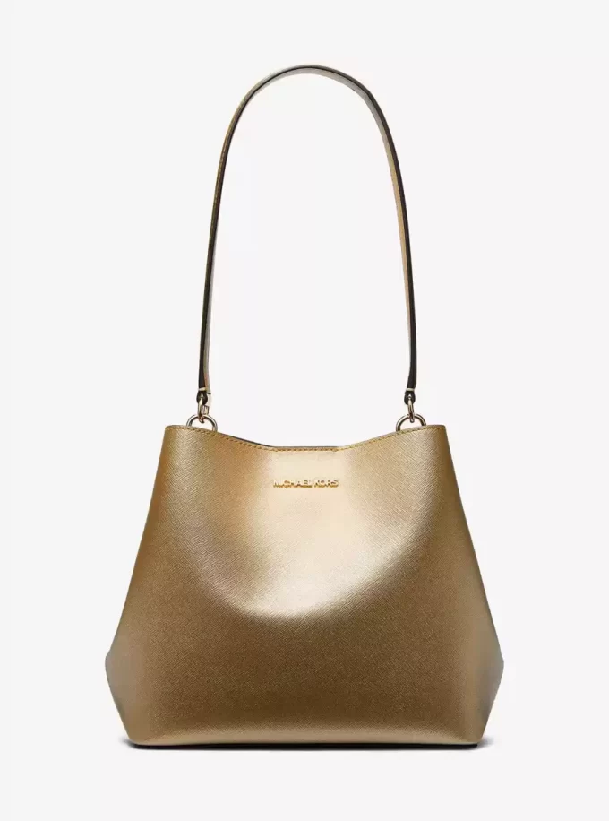 Bolso de hombro mediano metálico Pratt
