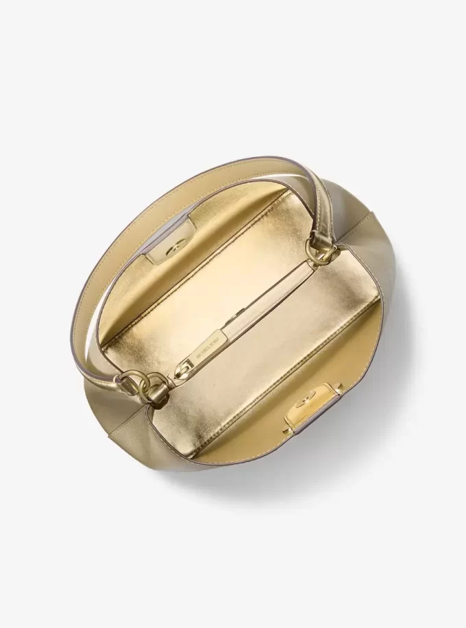 Bolso de hombro mediano metálico Pratt