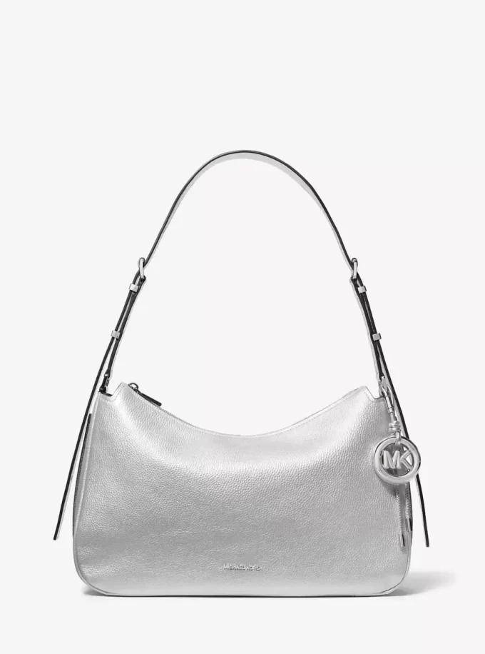 Bolso de hombro mediano Nolita de piel granulada metalizada
