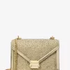 Bolso de hombro metálico adornado Whitney mediano Bolso de hombro metálico adornado Whitney mediano