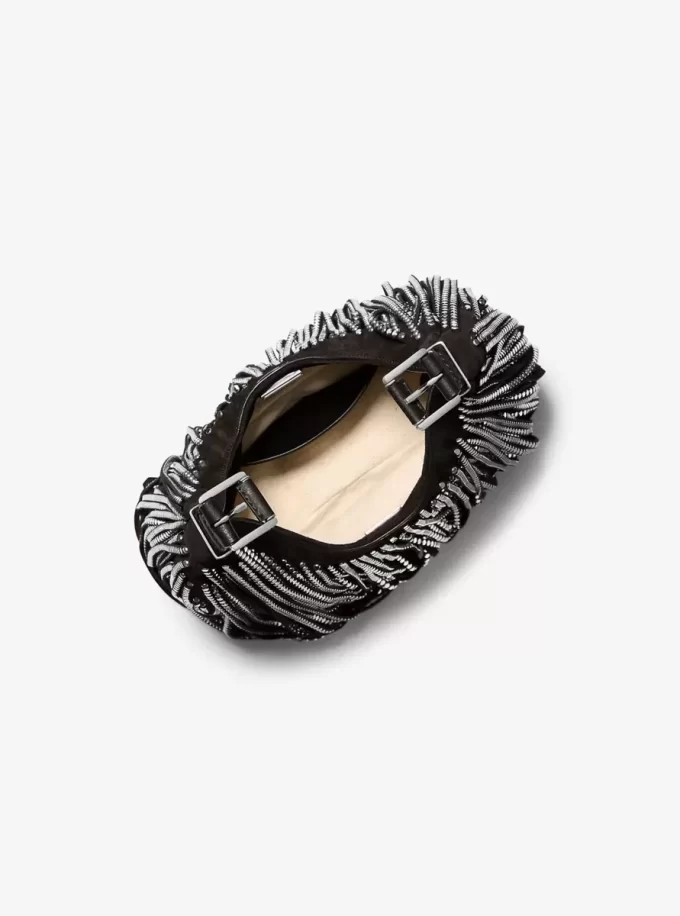 Bolso de hombro Nolita pequeño de ante con flecos y tachuelas (edición limitada)