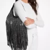 Bolso de hombro Nolita pequeño de ante con flecos y tachuelas (edición limitada)