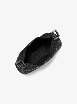 Bolso de hombro Nolita pequeño de malla con diamantes de imitación de edición limitada