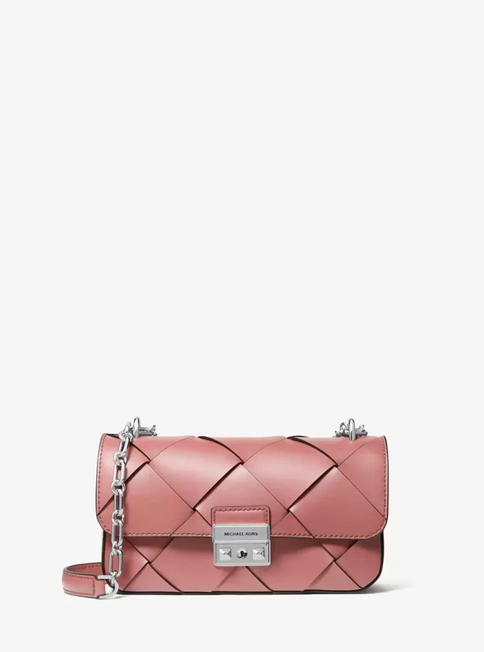 Bolso de hombro pequeño de piel tejida Tribeca Bolso de hombro pequeño de piel tejida Tribeca