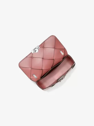 Bolso de hombro pequeño de piel tejida Tribeca