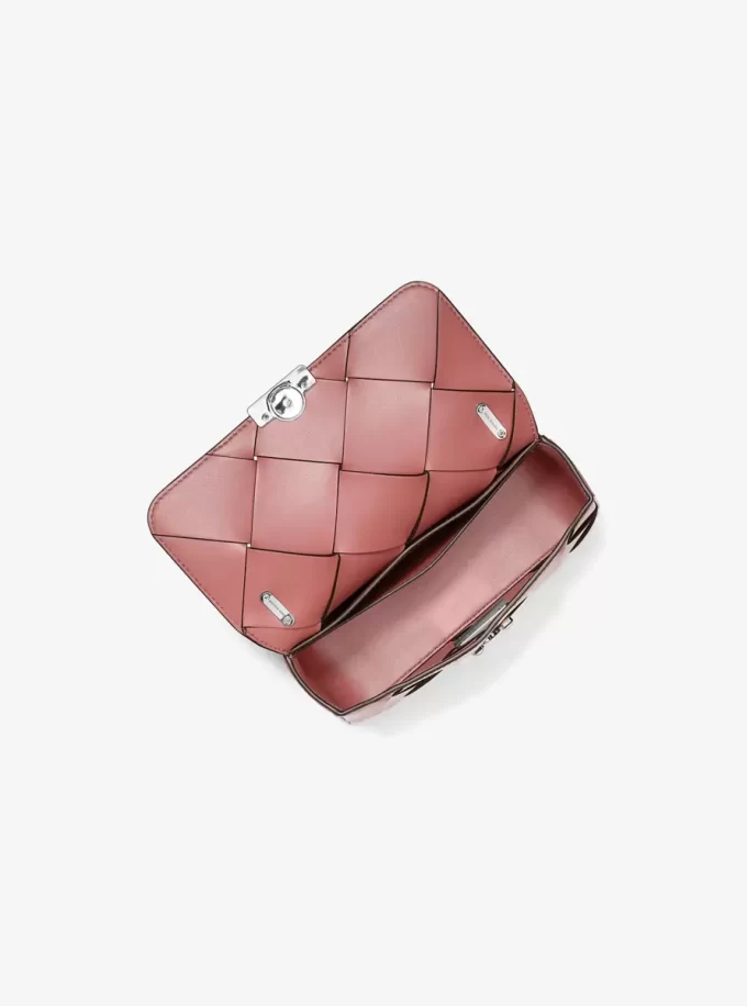 Bolso de hombro pequeño de piel tejida Tribeca Bolso de hombro pequeño de piel tejida Tribeca