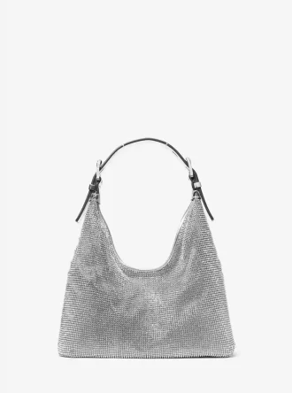 Bolso de hombro tipo hobo Nolita pequeño de malla con pedrería metálica de edición limitada