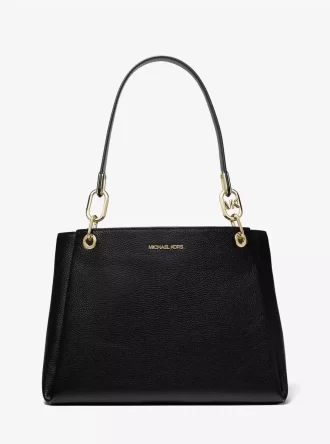 Bolso de hombro Trisha grande de piel granulada