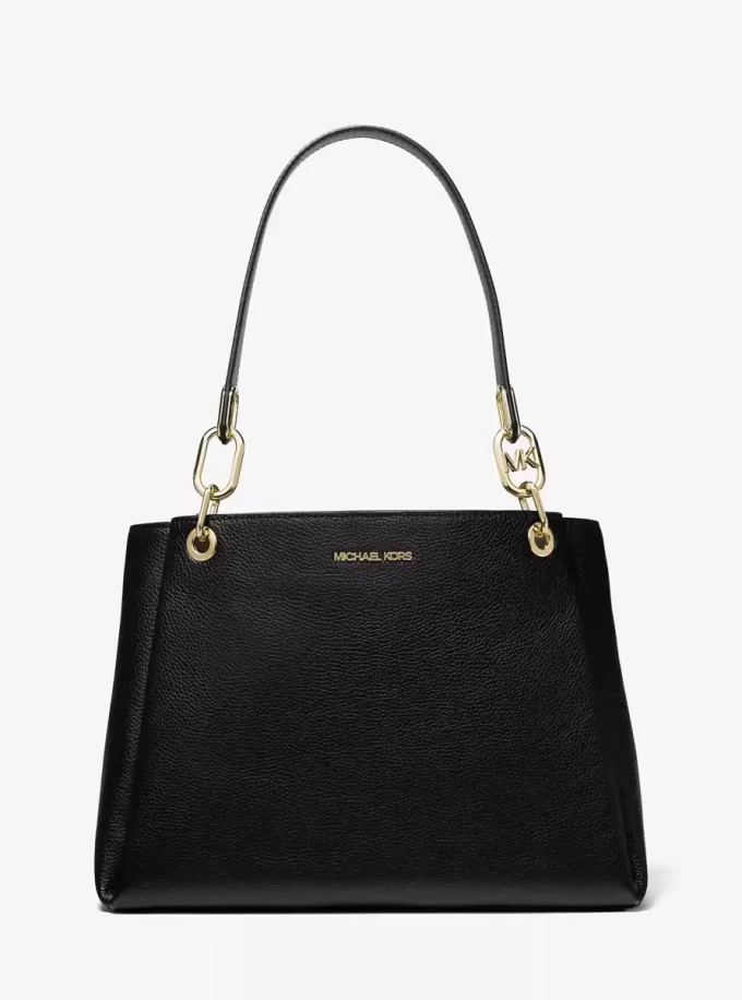 Bolso de hombro Trisha grande de piel granulada