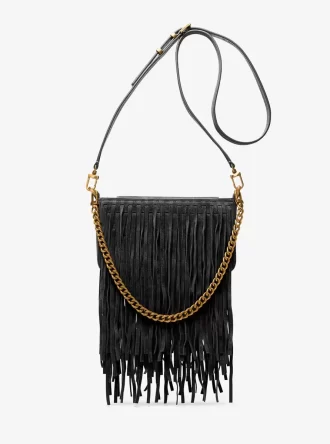 Bolso de mano convertible Bryant de ante con flecos pequeños Bolso de mano convertible Bryant de ante con flecos pequeños