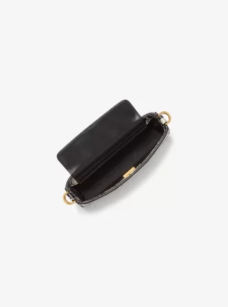Bolso de mano convertible Bryant pequeño de piel con relieve de serpiente