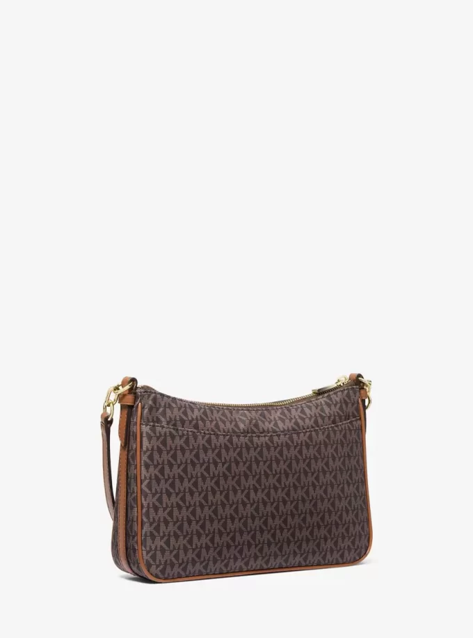Bolso de mano convertible tejido con estampado del logotipo de Jet Set Signature, tamaño mediano Bolso de mano convertible tejido con estampado del logotipo de Jet Set Signature, tamaño mediano