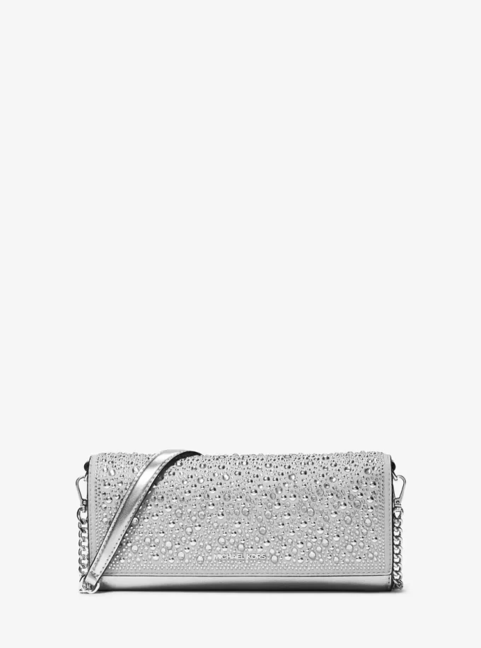 Bolso de mano de piel adornado Jet Set mediano