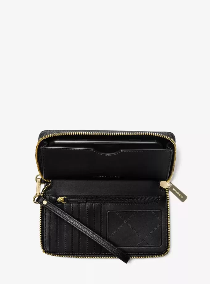 Bolso de mano grande de cuero granulado para smartphone Bolso de mano grande de cuero granulado para smartphone