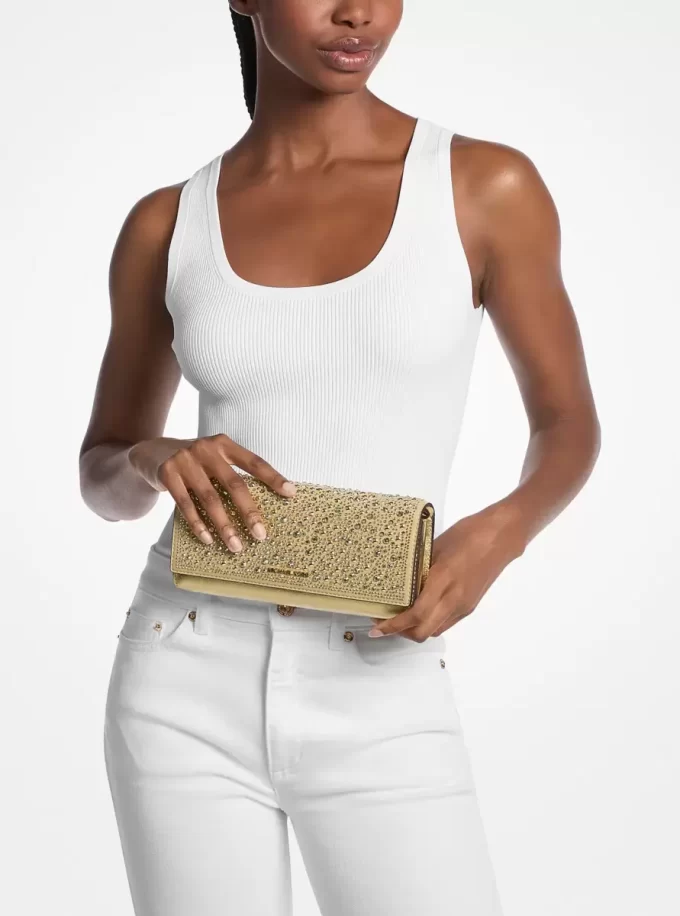 Bolso de mano Jet Set mediano de piel metalizada Bolso de mano Jet Set mediano de piel metalizada