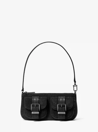 Bolso de mano pequeño Zoe de ante con adornos