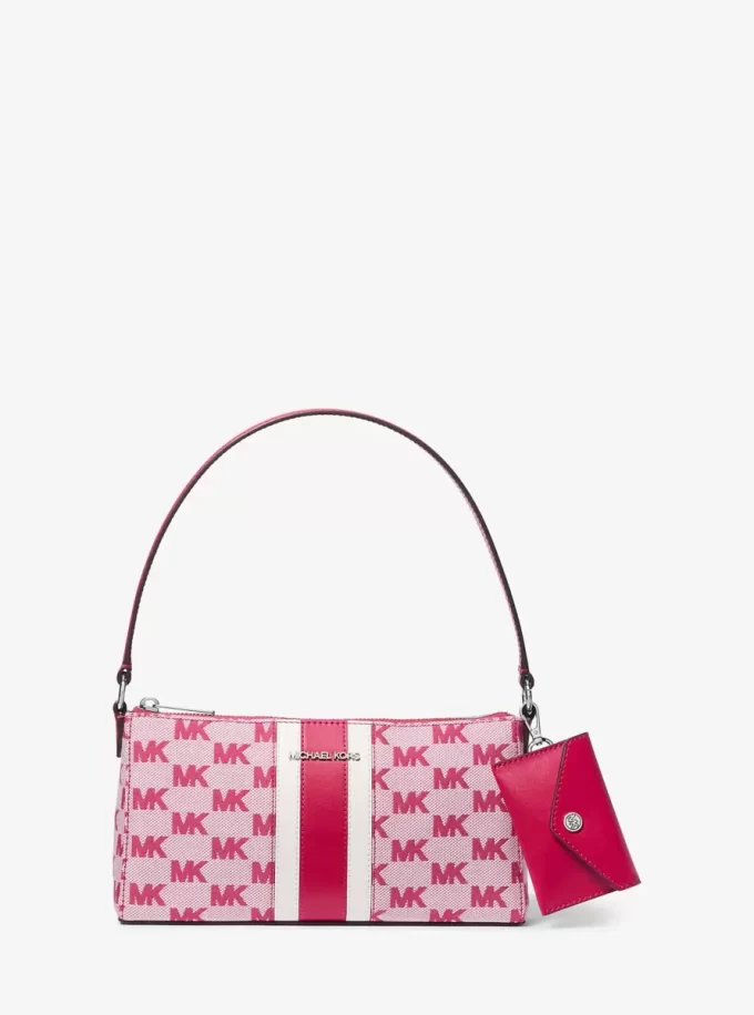 Bolso de mano Vincent mediano con logo jacquard y tarjetero Bolso de mano Vincent mediano con logo jacquard y tarjetero