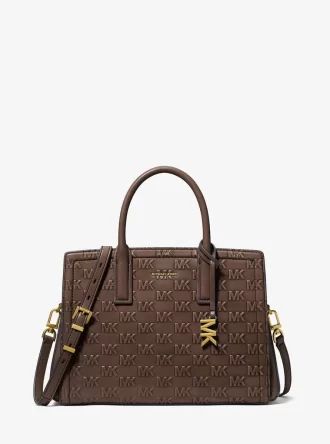 Bolso de piel bruñida con logotipo en relieve mediano Laila