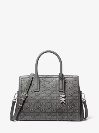 Bolso de piel bruñida con logotipo en relieve mediano Laila