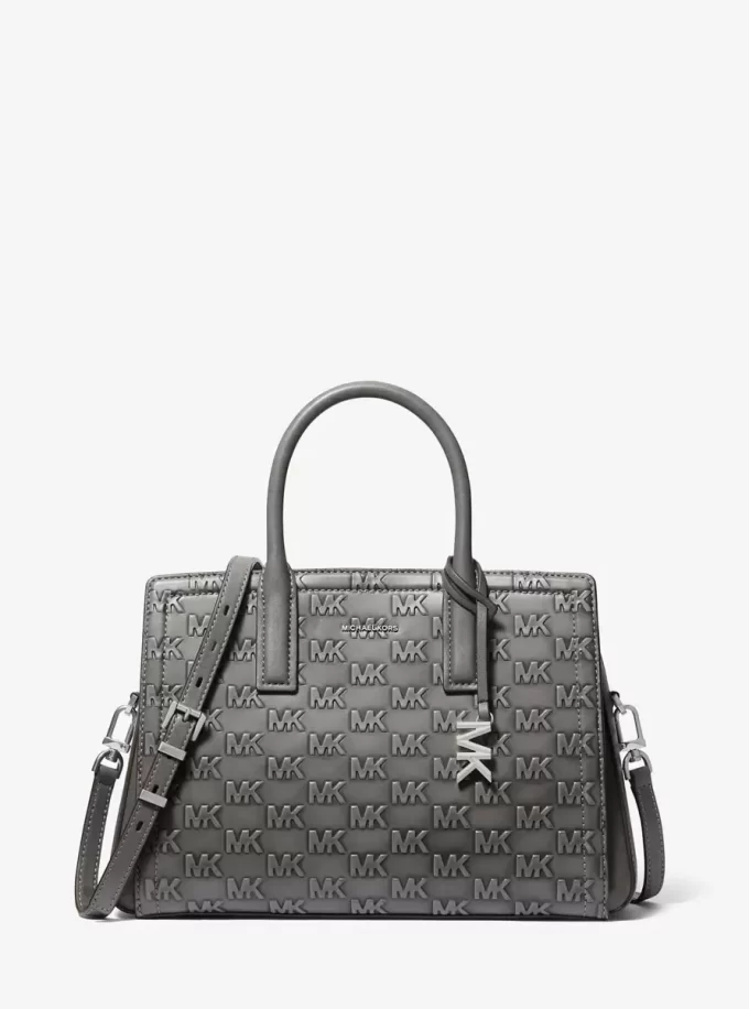 Bolso de piel bruñida con logotipo en relieve mediano Laila Bolso de piel bruñida con logotipo en relieve mediano Laila