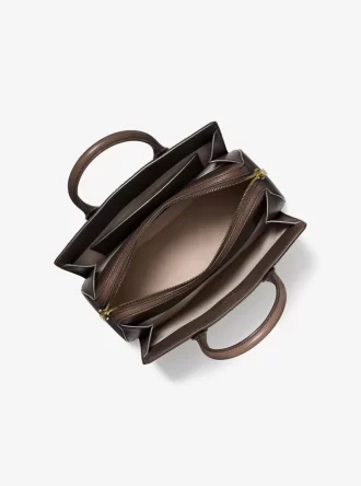 Bolso de piel bruñida con logotipo en relieve mediano Laila