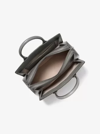 Bolso de piel bruñida con logotipo en relieve mediano Laila