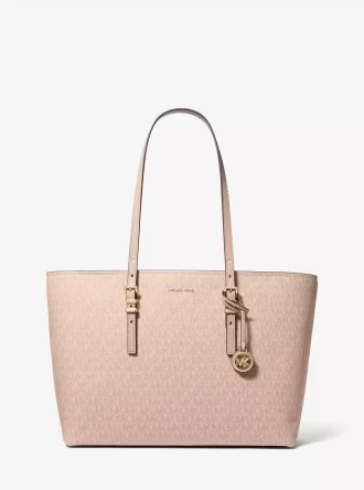 Bolso grande de mano Quinn con logotipo de firma y piel