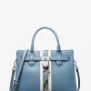 Bolso Hamilton mediano de piel y rayas con relieve de serpiente