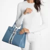 Bolso Hamilton mediano de piel y rayas con relieve de serpiente
