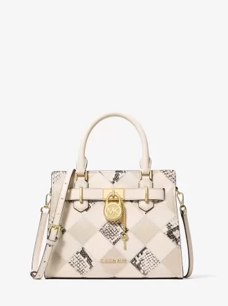 Bolso pequeño Hamilton con estampado patchwork y serpiente