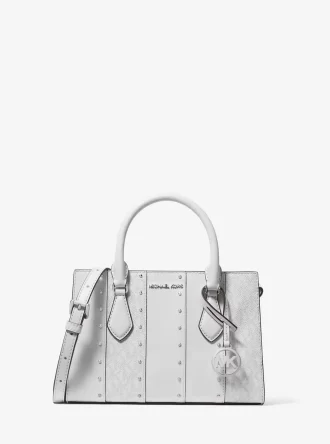 Bolso pequeño Sheila con patchwork con tachuelas y logotipo distintivo