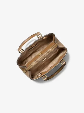 Bolso satchel Camille pequeño con logotipo de firma